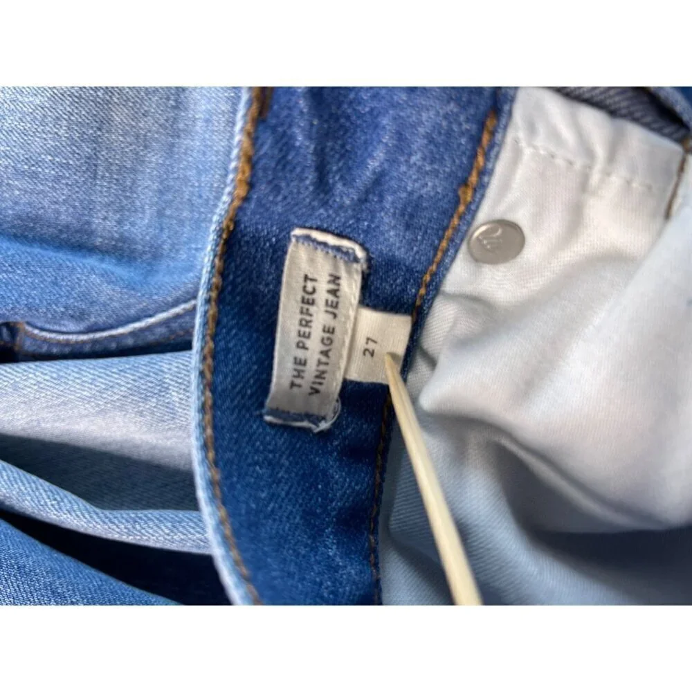 Madewell Womens The Perfect Vintage Blue Jean Distressed SZ 27 High Rise - Picture 8 of 12